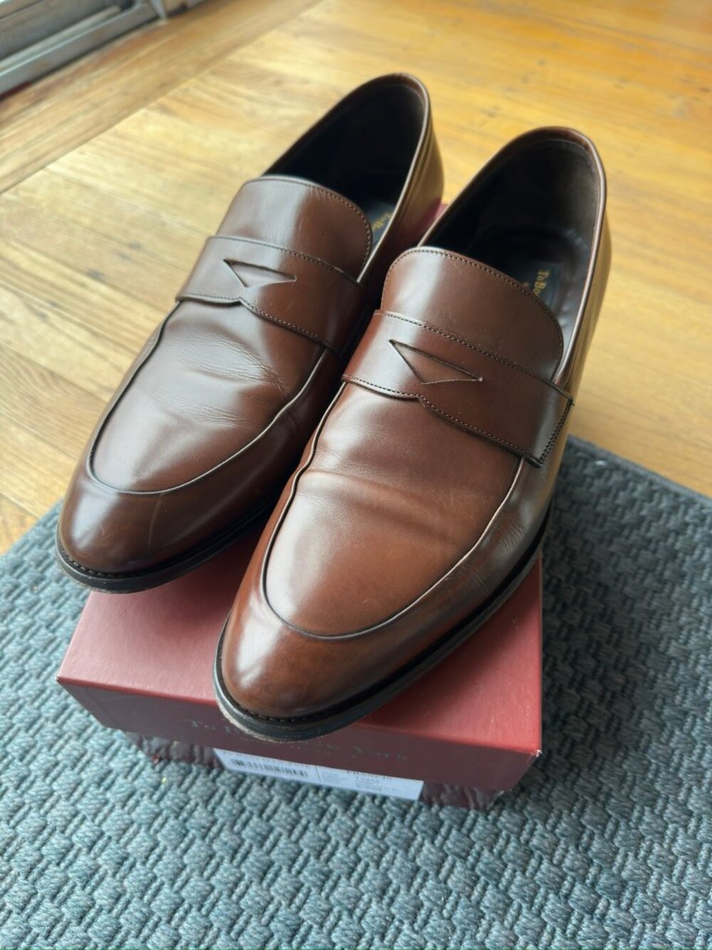 To Boot New York Adam Derrick Francis Loafers Brown Leather Men’s 9.5